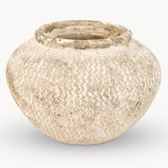 Birkdale Etched Squat Stone Vase