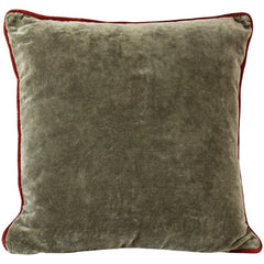 Reverse side of Velvet Peonia Cushion in Sage Green
