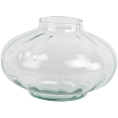 Eva Clear Glass Bowl Vase, Recycle Glass, Scalloped design