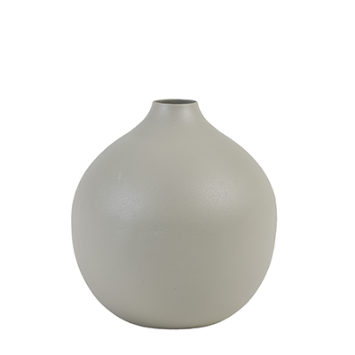 Rayat vase, matt beige, medium, metal matt beige vase, 11 x 13 cm