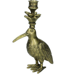 Curlew Antique Brass Aluminium Candlestick