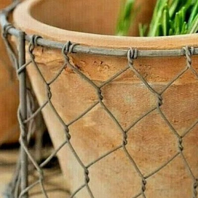 Close up view of the restore pot encased in the wire basket