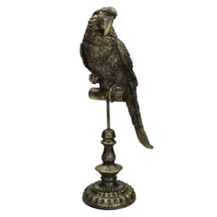 antique Gold Resin Parrot on a stand