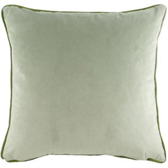 Jungle Tiger Velvet Cushion, reverse side image in pistachio colour with olive edge piping