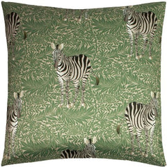 Zebra Foliage Cushion, Green