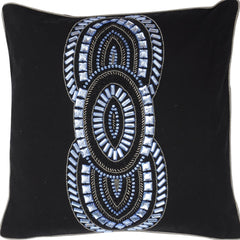 Halcyon Black & Blue Square Cushion