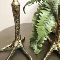 Bird Feet Antique Brass Candle Holder (Set of 2)