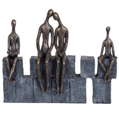 Bronze family of 4 on greys tone effect blocks