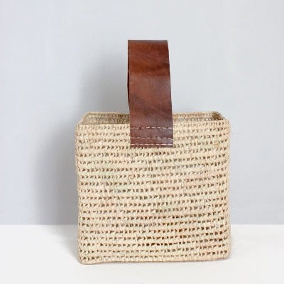 Square Forage Basket, Tan