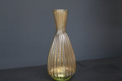 Gladys & Charles, Riya Ribbed Tapered Vase, Amber, Medium, recycled glass