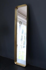 Rectangle, brass mirror, thin metal frame with inset glass