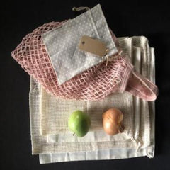 Organic Cotton Bag Gift Set, 5 bags, Inc Pink Shopper