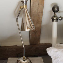 Nickel and bronze, conical table lamp, desk lamp, table lamp
