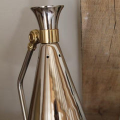 Nickel and bronze conical lamp, desk lamp, table lamp