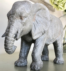 Antique Grey Elephant Sculpture