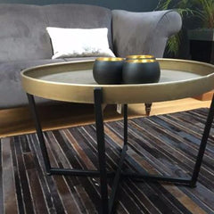 Tortola Coffee Table in Bronze and Black Metal