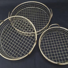 Kedah bronze set of three bronze baskets, trays