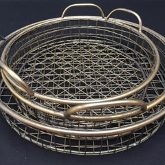 Kedah bronze set of three bronze baskets, trays