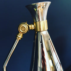 Enza Nickel And Brass Conical Desk Lamp