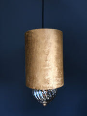 Velour Cylinder Lamp Shade Gold