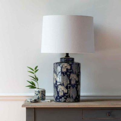 Table Lamp Chinois Villages With White Shade