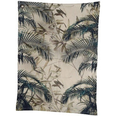 Palm Cotton Tea Towel, cream base with green palm leaves foliage