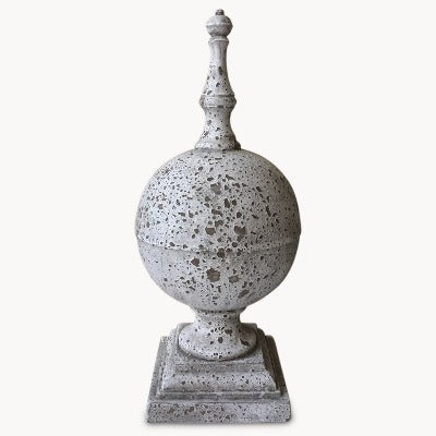 Birkdale Stone Round Finial in grey concrete