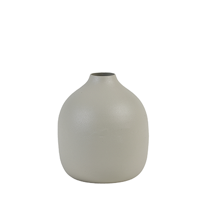 Rayat vase matt beige, small, metal matt beige vase, 9 x 10 cm