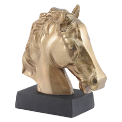Brass horse head sculpt on black base