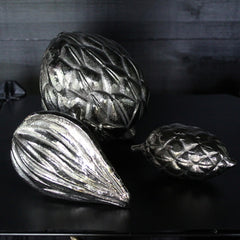 Silver Aluminium Raffia Nut Sculpture