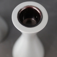 British Colour Standard Gull Grey Wooden Candle Holder, Medium