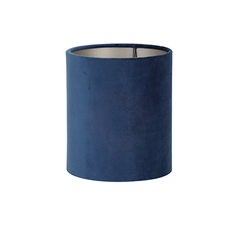 Velour cylinder lampshade in petrol blue, 15 x 15 x 17 x 5 cm