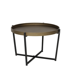 Tortola coffee table, black and bronze metal