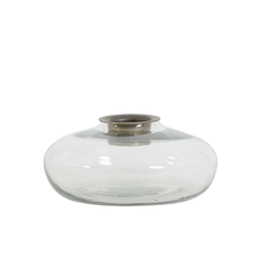 Frigo helder glass tea light small, glass candle holder, bronze